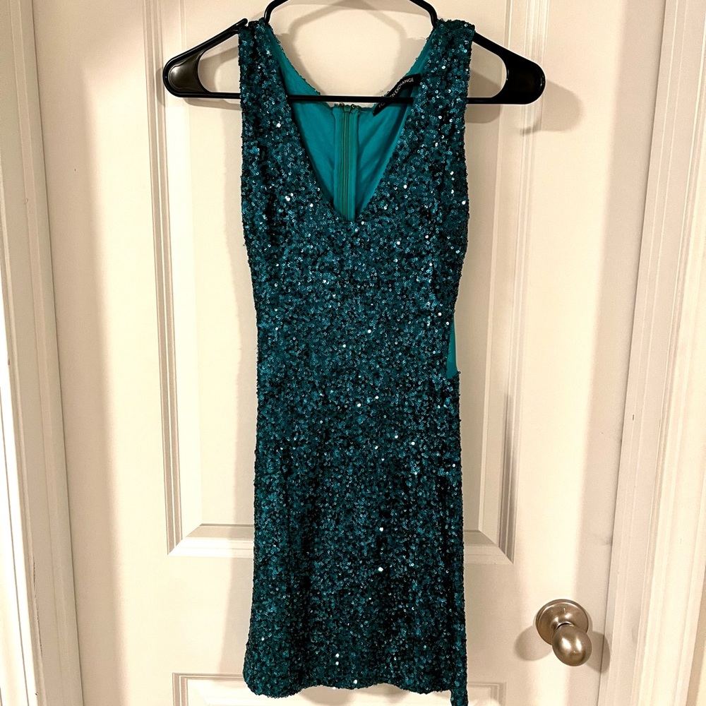 Foreign Exchange Teal Sequins Dress Size Small